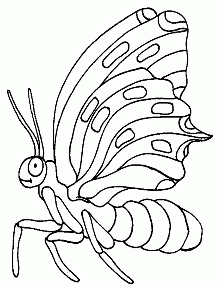 Flying Butterfly Printable Insect Coloring Pages :Kids Coloring