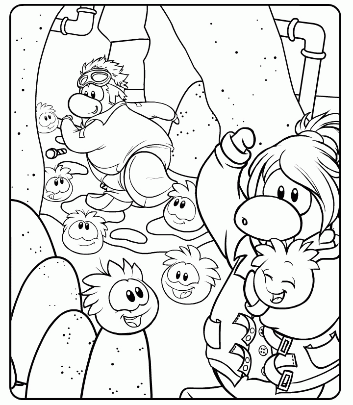 Coloring Cute Page Club Penguin