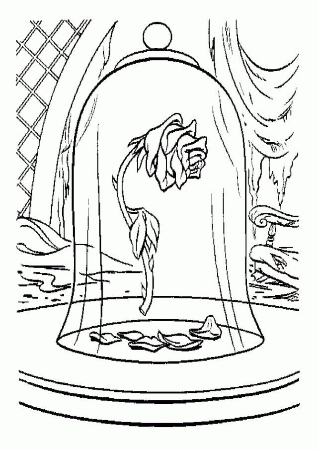 Beauty Beast Rose Coloring Pages Free Coloring Pages Download