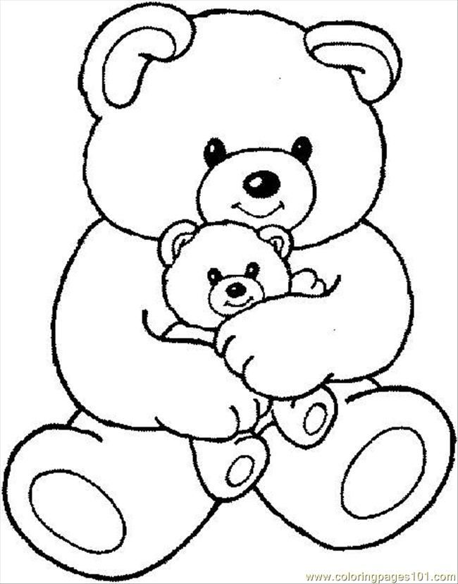 Free Printable Coloring Page Teddybear1 Cartoons Little Polar Bear
