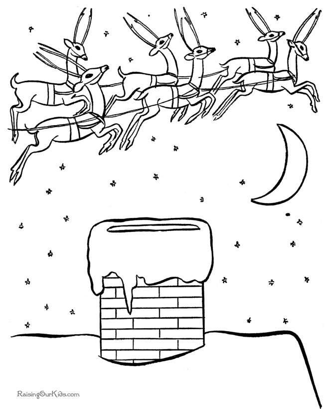 Free Reindeer Christmas Coloring Pages!