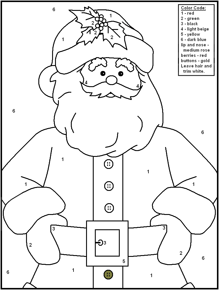 FREE Printable Christmas Color by Number Pages - Merry Games
