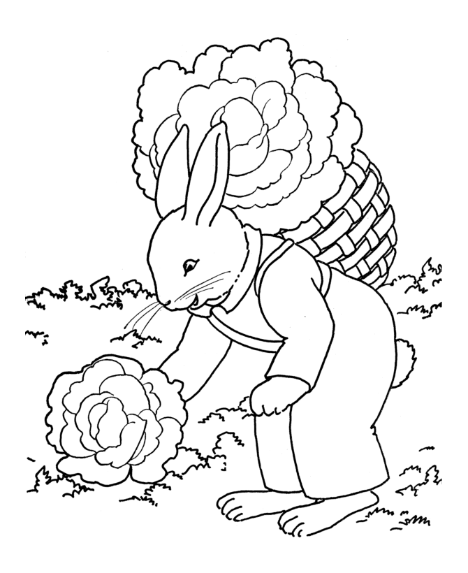 Easter Bunny Coloring Pages - Bunny Garden | HonkingDonkey