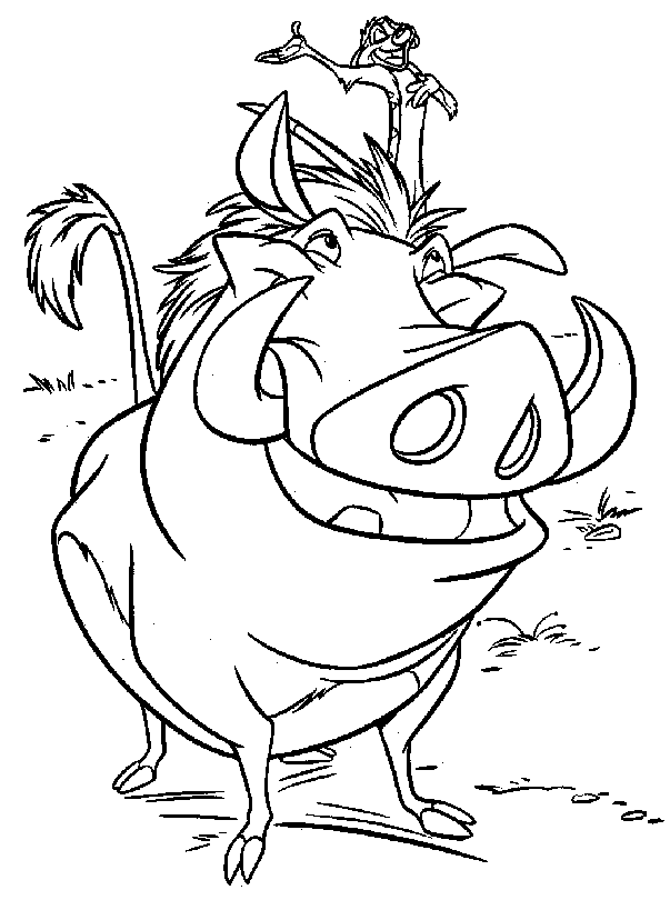 Lion King Timon And Pumbaa - Lion King Coloring Pages : Coloring