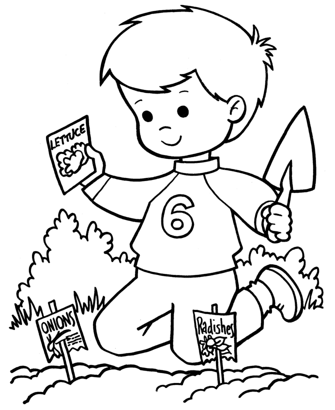 Spring Planting Coloring Page 7 - Spring Coloring Sheets 7