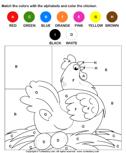 Color by number chicken worksheet