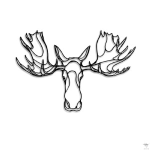 Design Sign Moose Head Trophy Animal Wall Art by Tes-Ted
