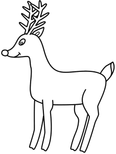 Rudolph the Red Nosed Reindeer - Coloring Page (