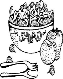 Free Printable Fruit Salad Bowl Coloring Page | Salads | Food ...