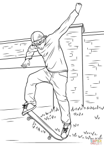 Street Skateboarding coloring page | Free Printable Coloring Pages