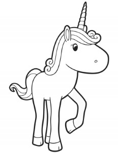 te baby unicorn Colouring Pages