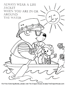 Free coloring page of water safety