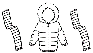Jacket For Winter And Scarf Two Color Coloring Page | 