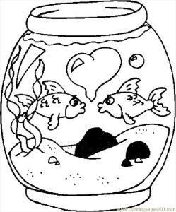 Coloring Pages Lovers Fish (Holidays > Valentine