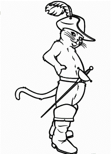 Donkey And Puss On Shrek Coloring Page Coloringplus Puss In Boots