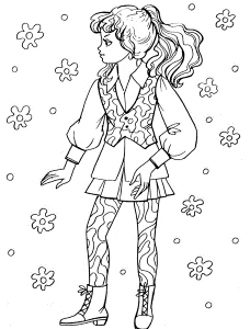 Free games for kids » Fashionable girls coloring pages 18