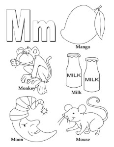 My A to Z Coloring Book Letter M coloring page | Download Free My