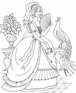 Princess And Peacock Princess Coloring Pages Coloring Pages 135630