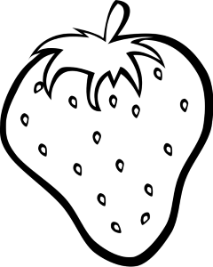 coloring page of big strawberry printables for preschoolers