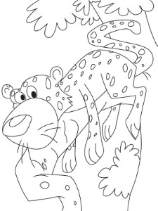 Download Coloring Pages Of A Cheetah On Tree Or Print Coloring