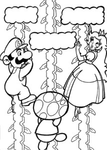 Print Luigi And Toad Saving Princess Peach Mario Coloring Page or