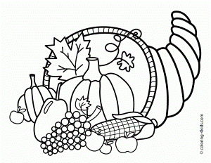 Happy Thanksgiving Coloring Pages Kids : Image Label Happy