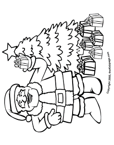 Christmas Santa and Presents Free Coloring Pages for Kids