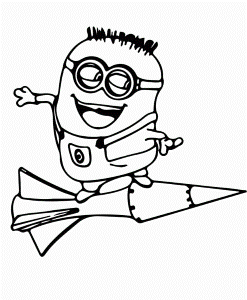 Jerry Up The Rocket Coloring For Kids - Despicable Me 2 Coloring