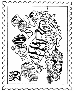 BlueBonkers: Tropical Fish Stamp - USPS Nature Stamp Coloring