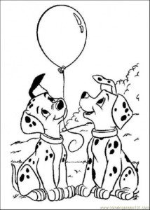 Coloring Pages Play Baloon (Cartoons > 101 Dalmations) - free