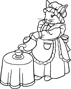 Printable Tea Party Coloring Pages | kids coloring pages