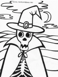 halloween skeleton coloring pages printables
