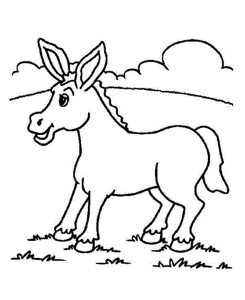 Donkey-coloring-3 | Free Coloring Page Site