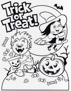 Trick Or Treat Halloween Coloring Pages - Halloween Coloring Pages