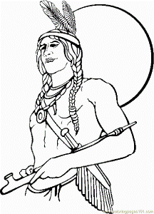 Coloring Pages Native American 1 (Holidays > Thanksgiving Day