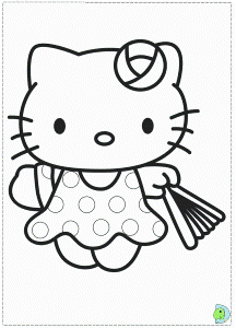 beauty Hello Kitty girl Coloring page « Printable Coloring Pages