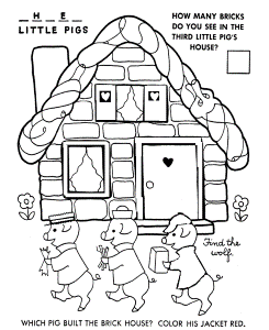 BlueBonkers: Nursery Rhymes Coloring Page Sheets - Three Little
