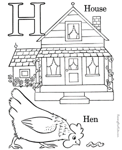 Alphabet H House coloring pages | Coloring Pages