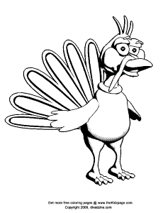 Thanksgiving Turkey Free Coloring Pages for Kids - Printable