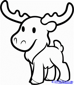 How to Draw a Moose for Kids, Step by Step, Animals For Kids, For