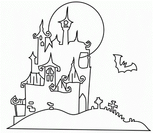 halloween haunted houses Colouring Pages (page 3)