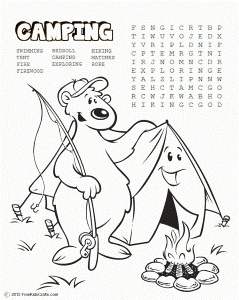 camping words Colouring Pages