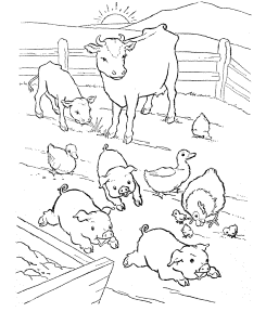 Farm Pigs Coloring Page | HelloColoring.com | Coloring Pages