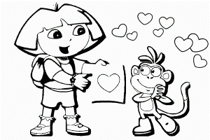 Download Dora And Boots Valentine Coloring Pages Or Print Dora And
