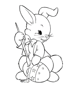 print easter bunny coloring egg page