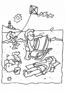 Laying On The Summer Day On Beach Coloring Pages Laying On The