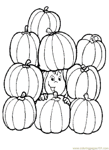 Coloring Pages Girl Pumpkins (Food & Fruits > Pumpkin) - free