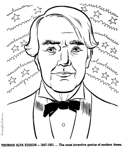 Thomas Edison - History coloring pages for kids 067
