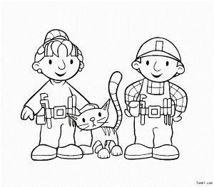 How to draw Bob the Builder - Stick figure-Children