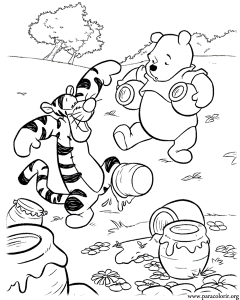 Winnie the Pooh - Winnie the Pooh and Tigger packing Honey